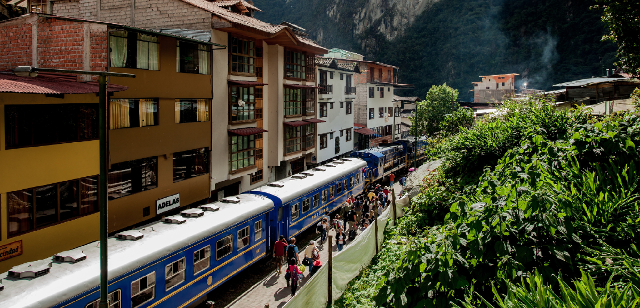 Le train andin qui relie Aguas Calientes au Machu Picchu