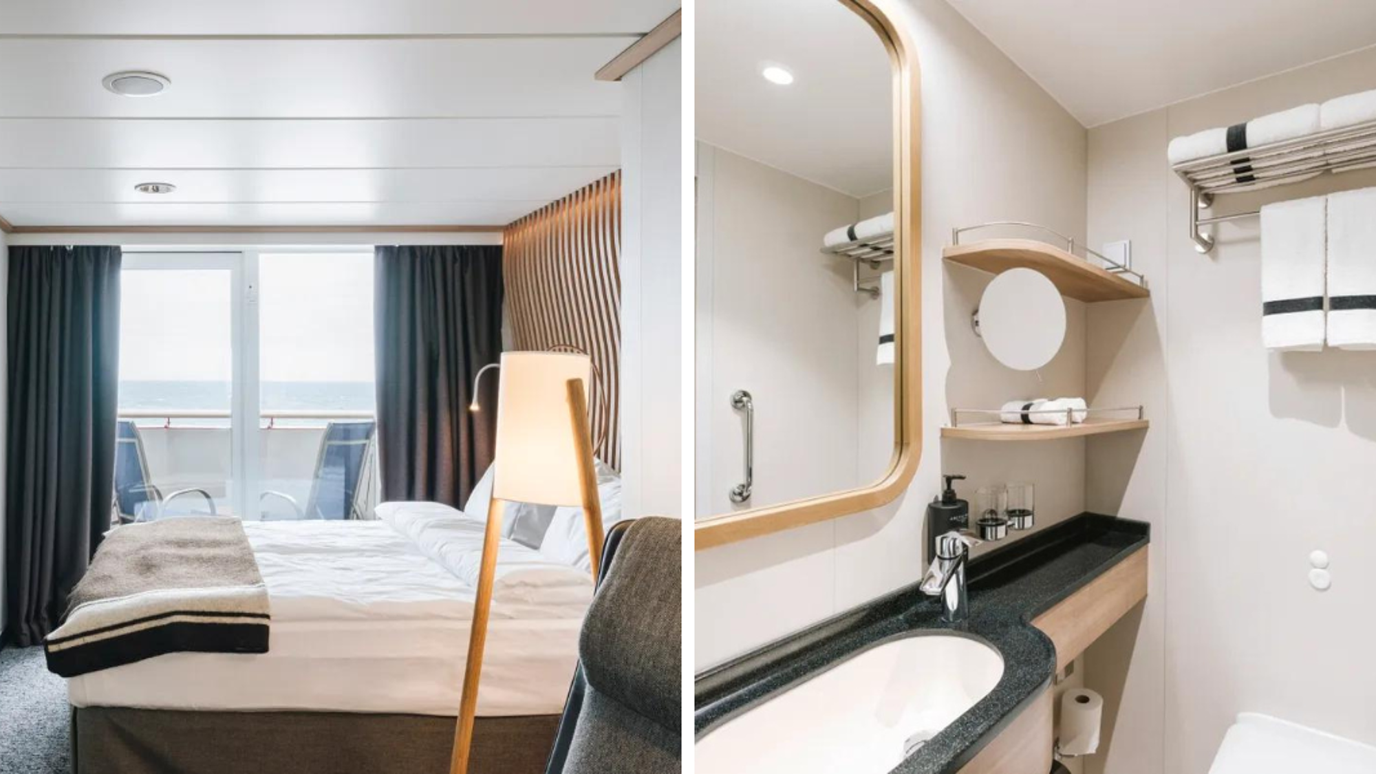 Installez-vous dans votre cabine à partager avec une autre copine