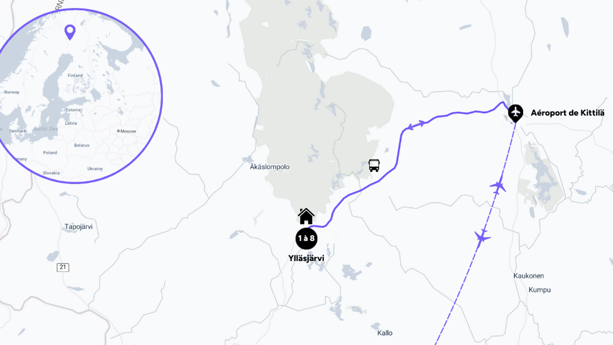 L'itinéraire de votre voyage