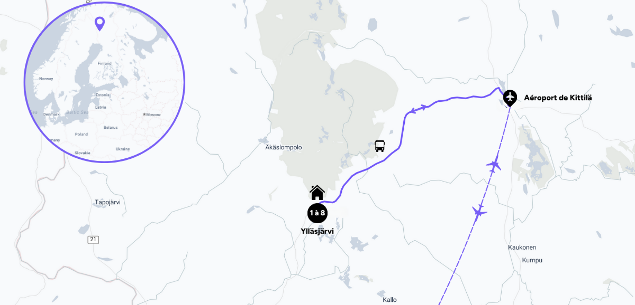 L'itinéraire de votre voyage