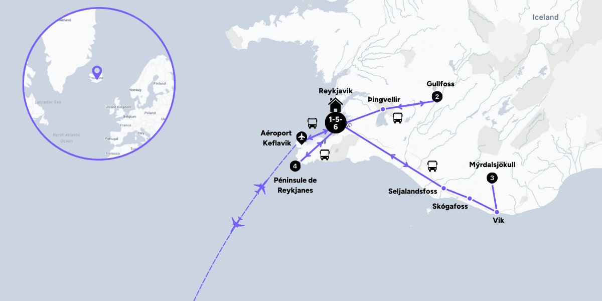 L'itinéraire de votre voyage 
