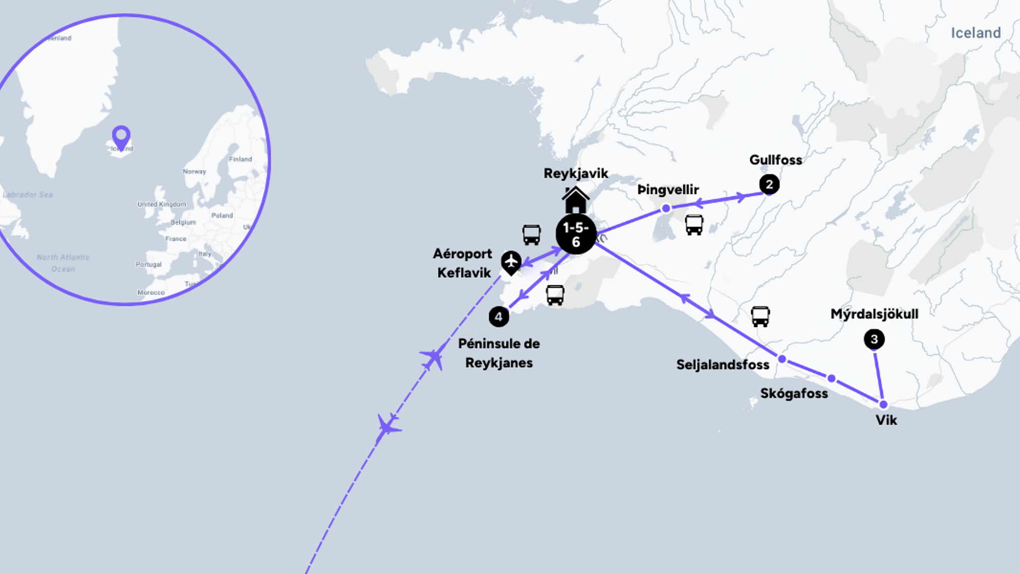 L'itinéraire de votre voyage