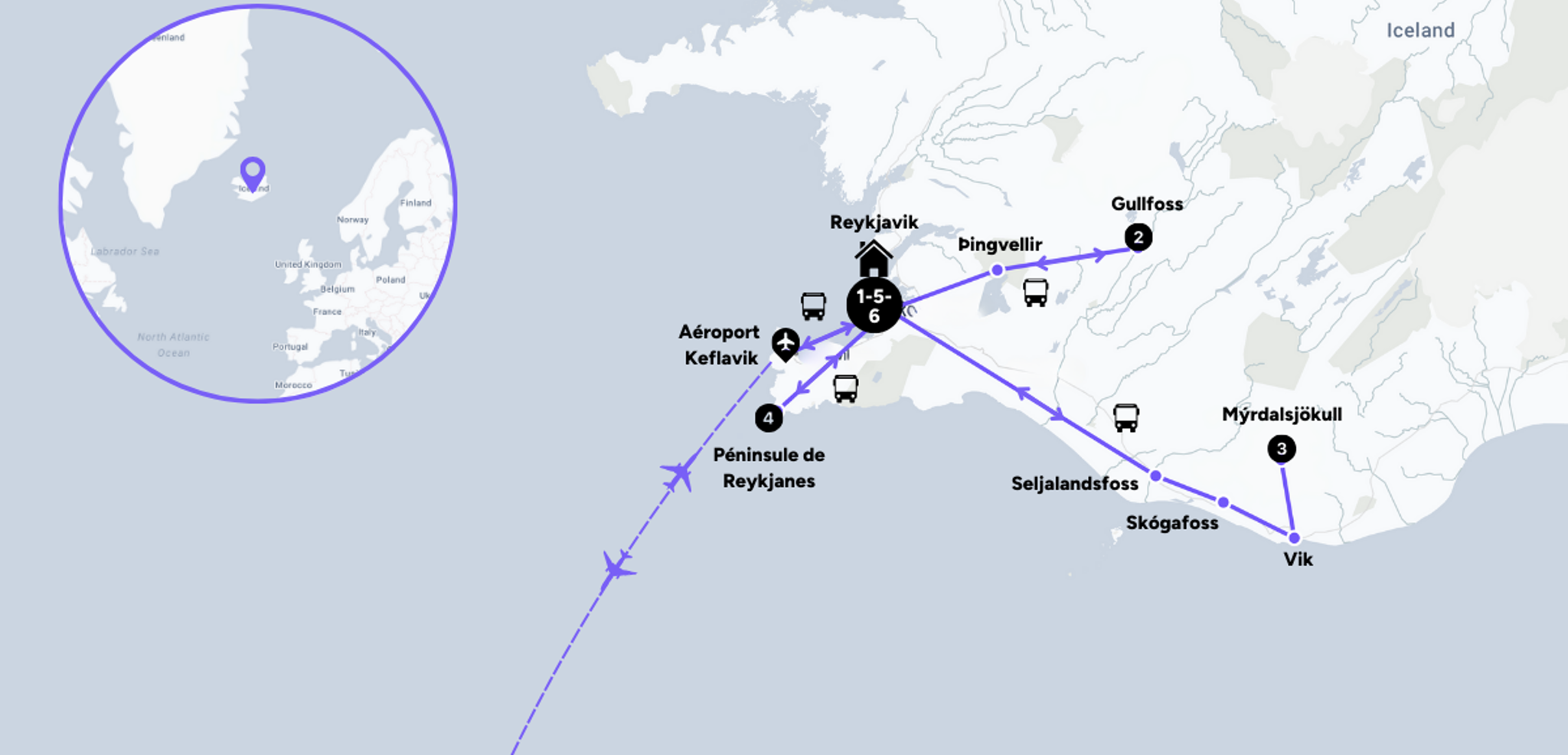 L'itinéraire de votre voyage