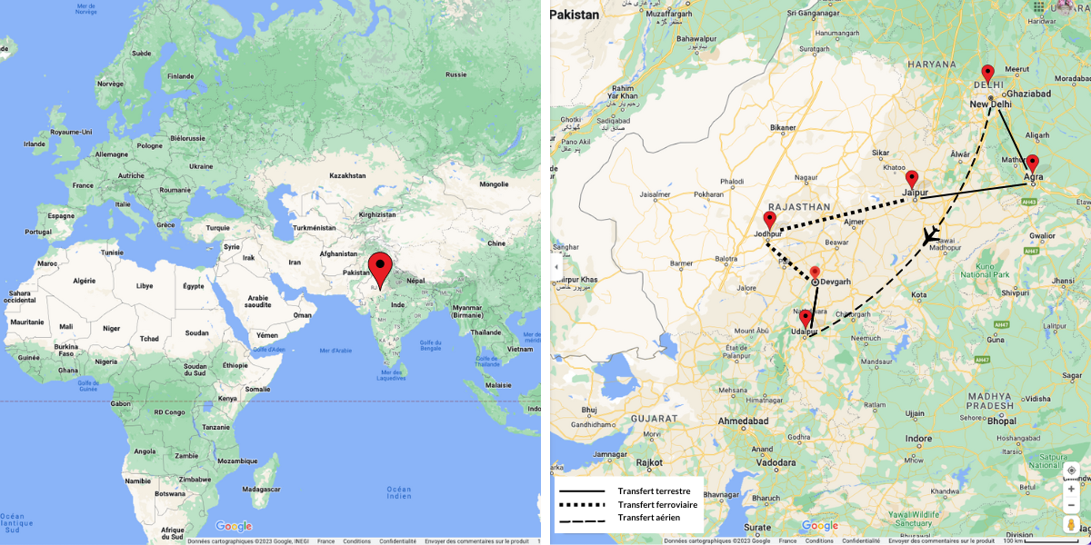 Votre itinéraire à travers le Rajasthan