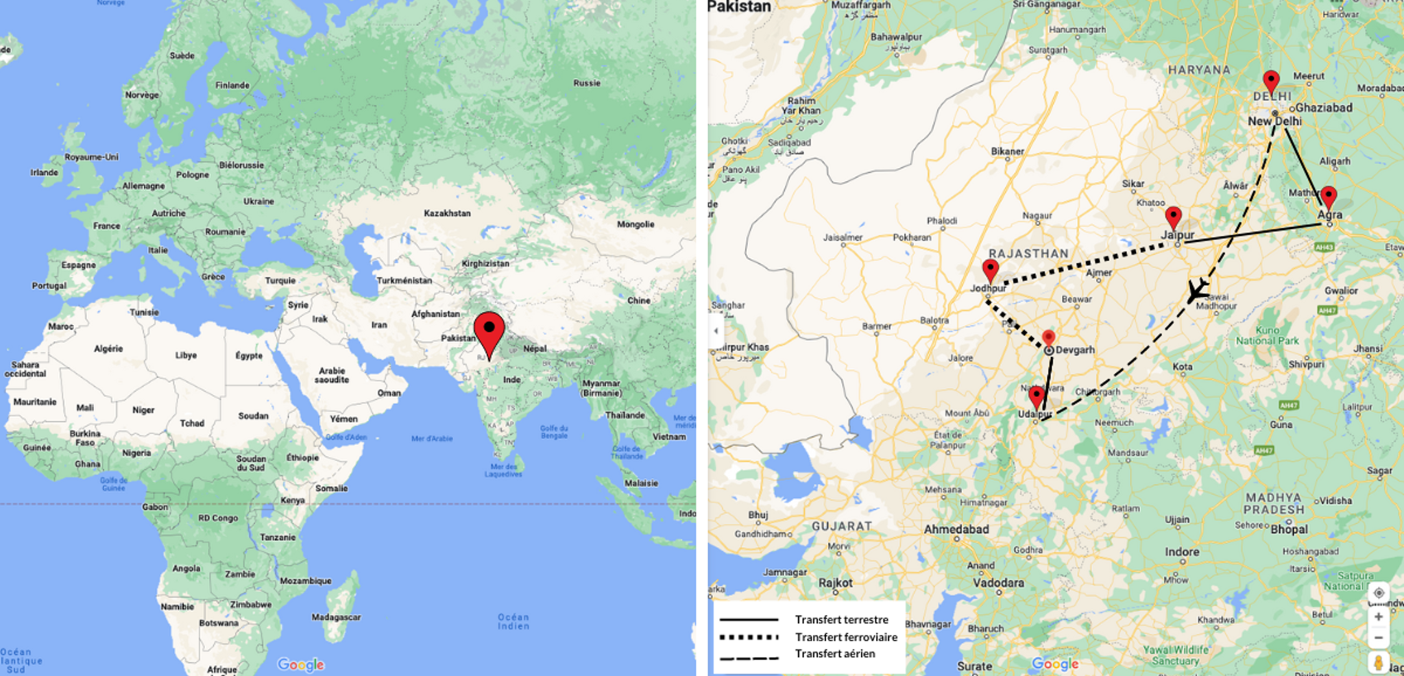 Votre itinéraire à travers le Rajasthan