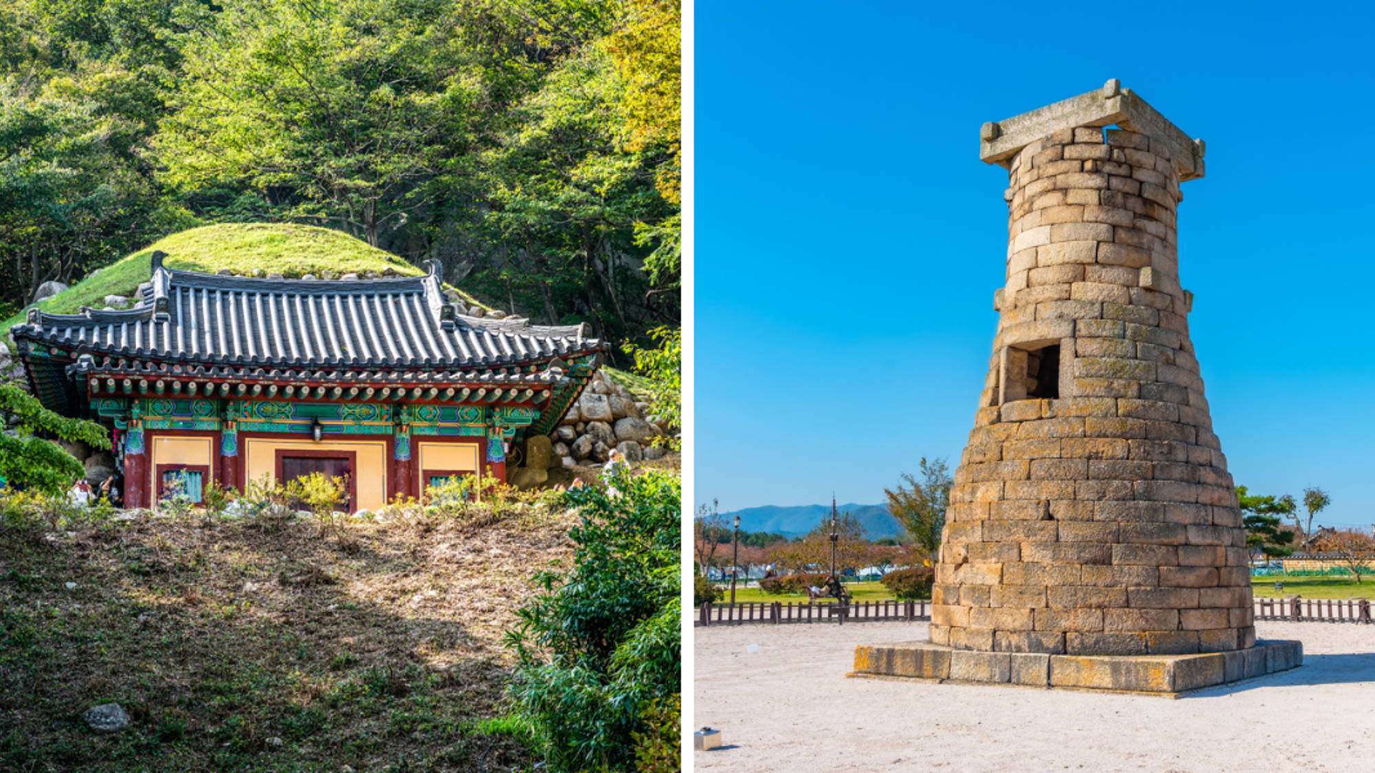 La grotte Seokguram et la tour astronomique de Cheomsoengdae, Gyeongju