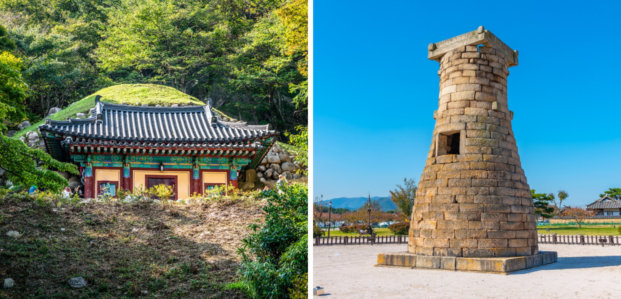 La grotte Seokguram et la tour astronomique de Cheomsoengdae, Gyeongju