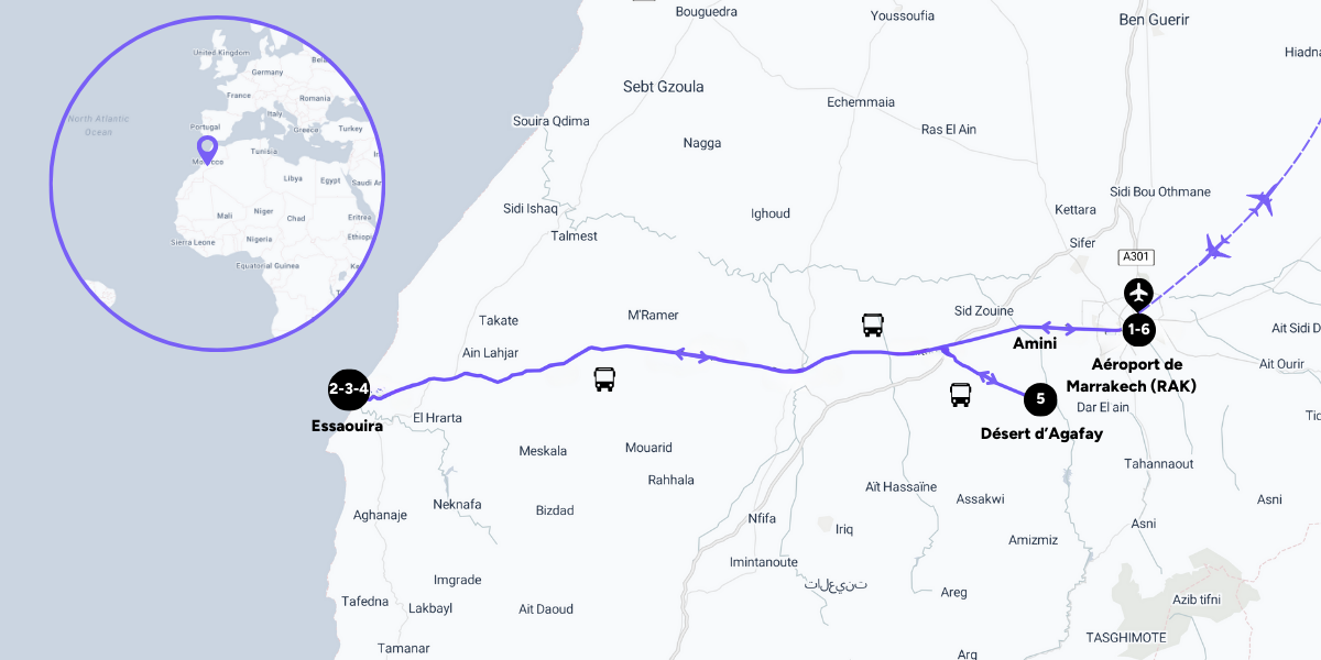 L'itinéraire de votre voyage entre femmes 