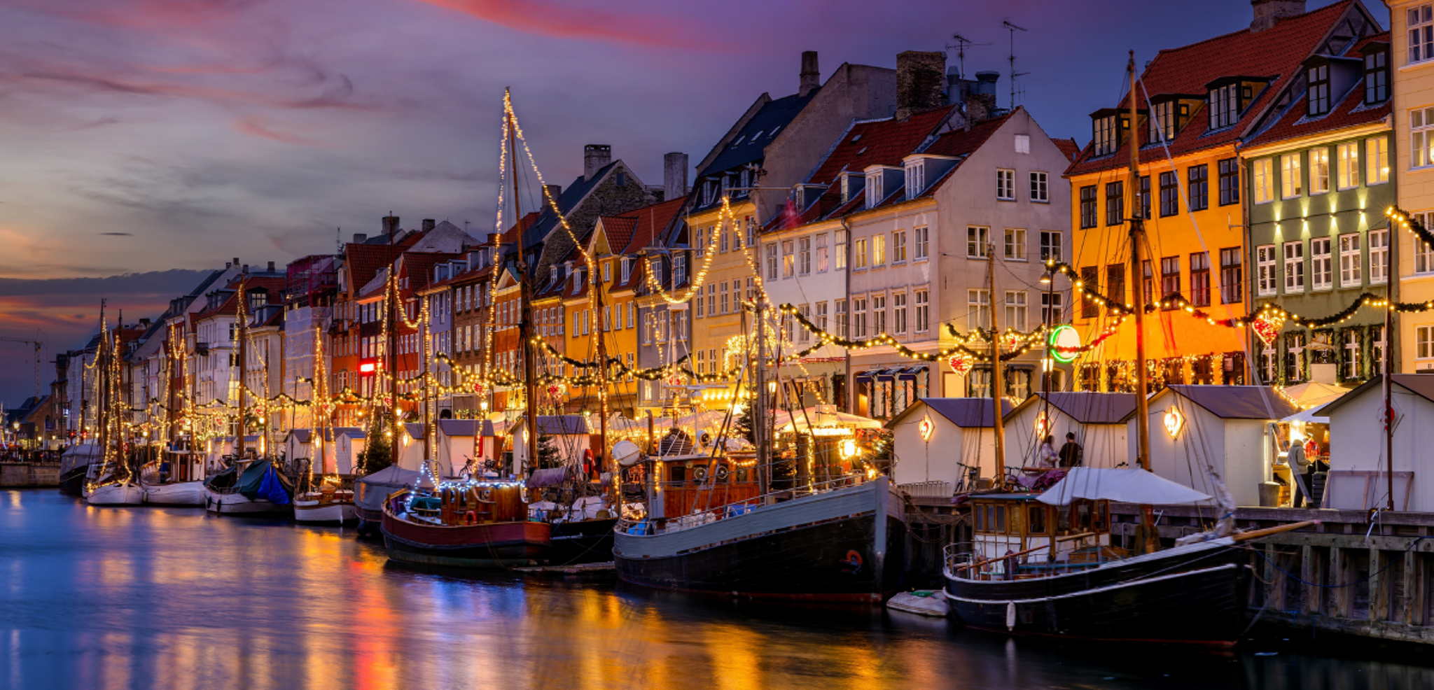 Les canaux de Copenhague illuminés pour les fêtes