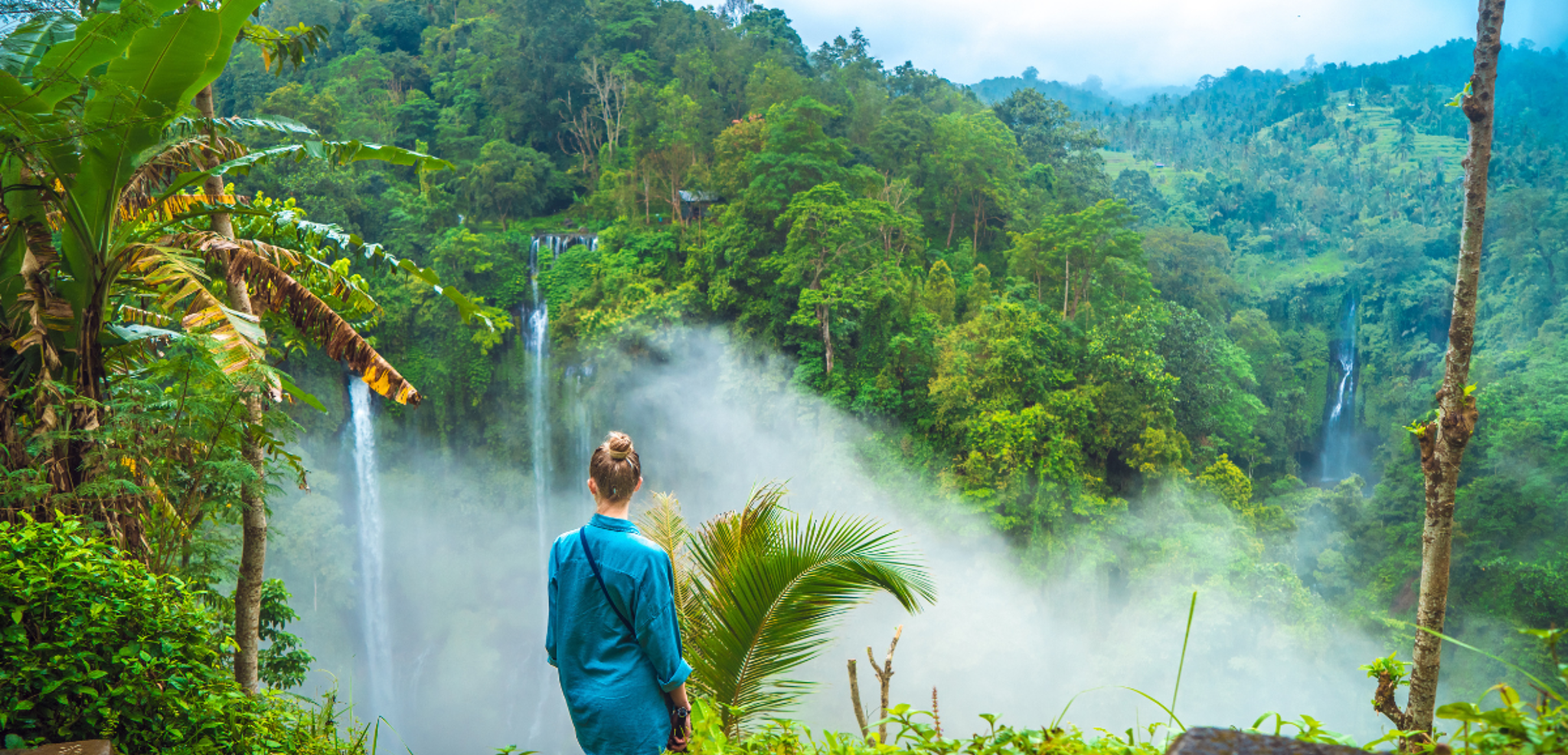 Dans la campagne balinaise, aux nombreuses cascades