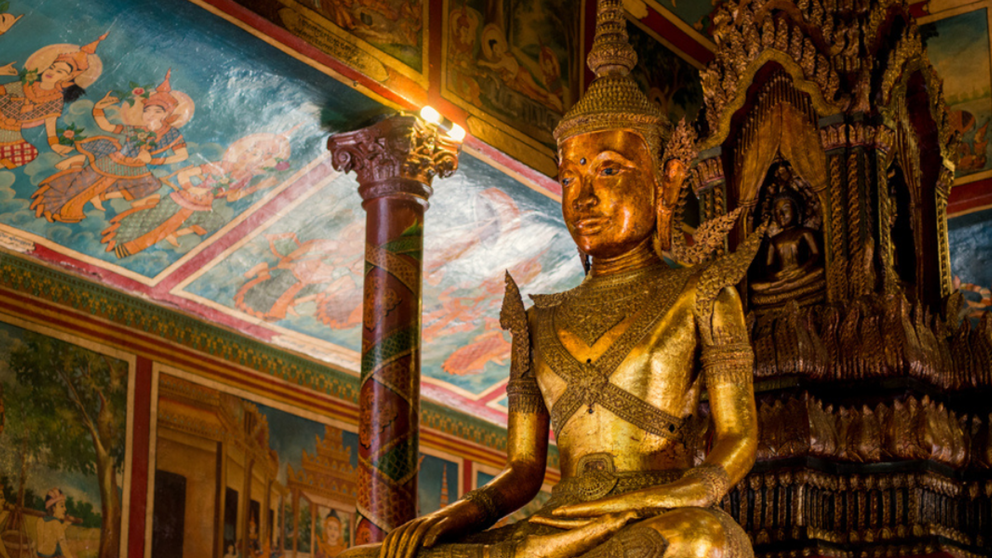Un pays aux traditions bien ancrées - Bouddah de la pagode Wat Phnom