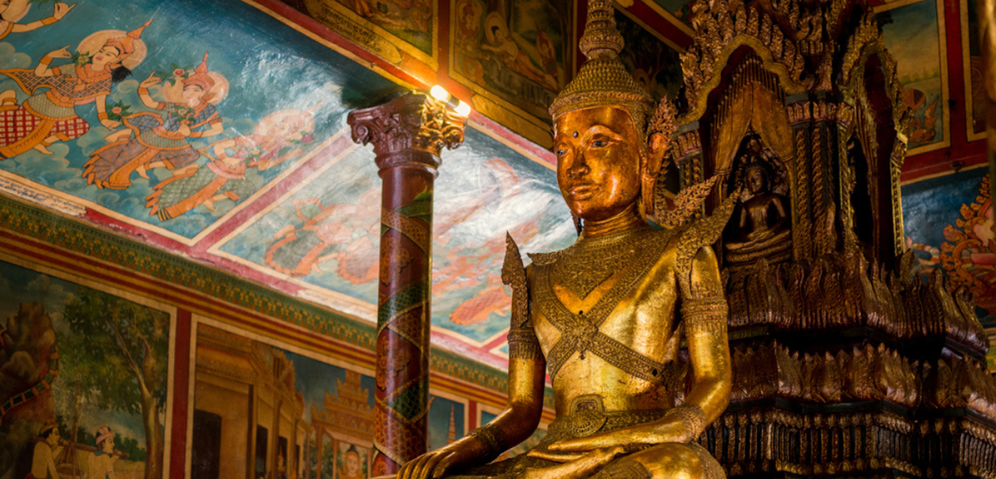 Un pays aux traditions bien ancrées - Bouddah de la pagode Wat Phnom