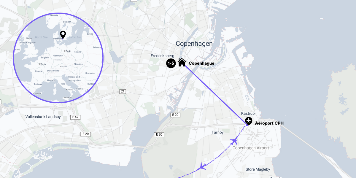 La situation de votre hôtel, en plein centre ville de Copenhague