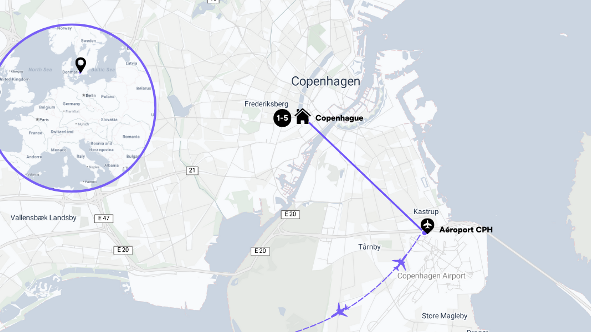 La situation de votre hôtel, en plein centre ville de Copenhague