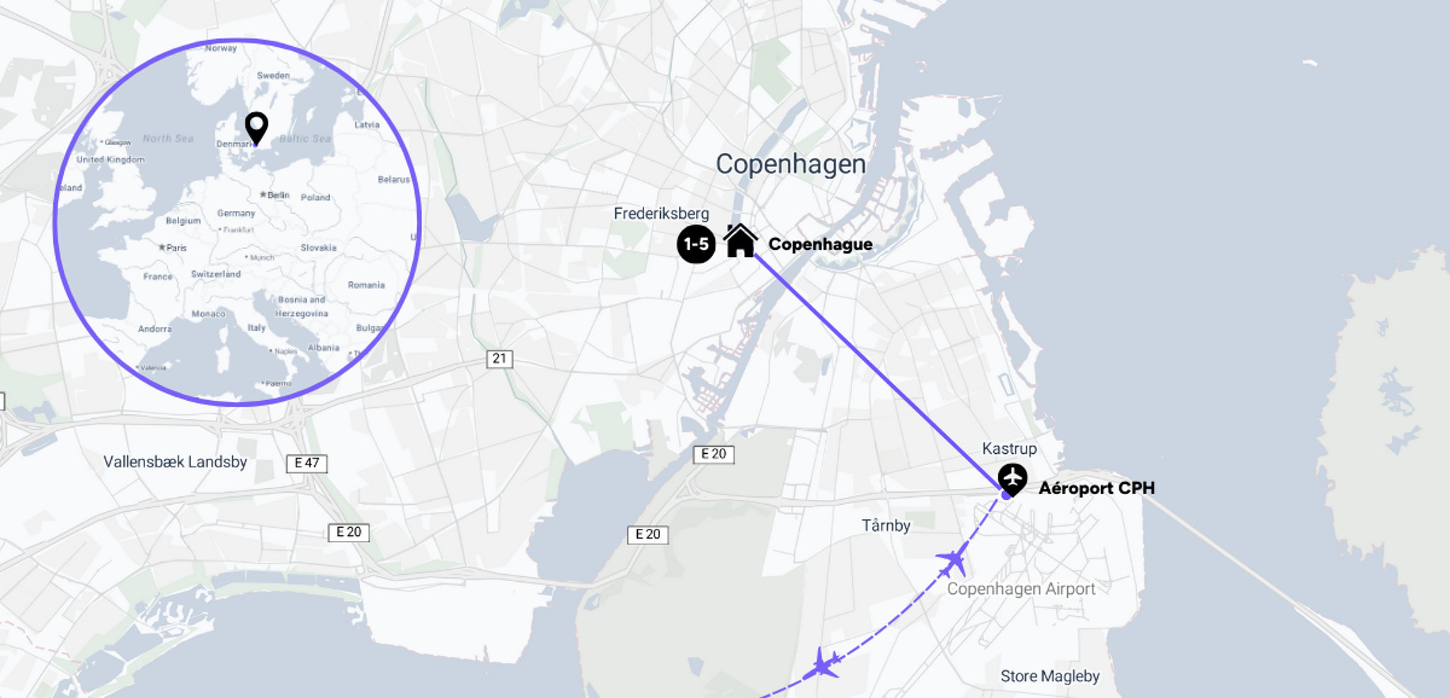 La situation de votre hôtel, en plein centre ville de Copenhague