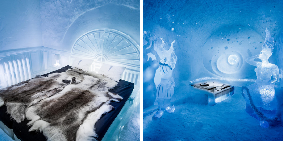 La magie du décor éphémère de l'Icehotel