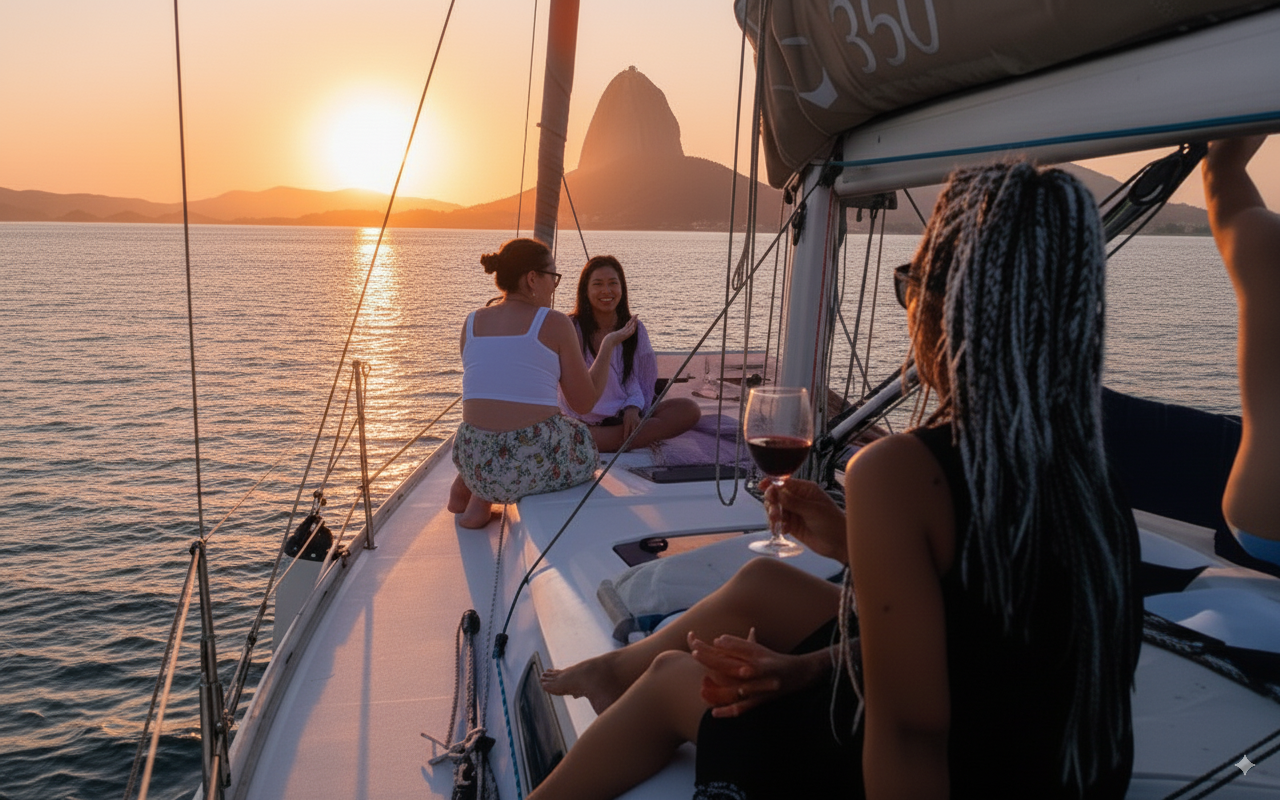 La sortie en voilier au sunset dans la Baie de Guanabara - Jour 9
