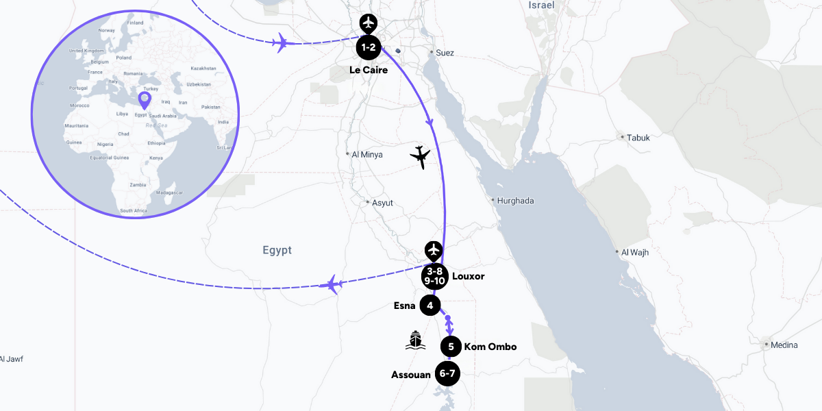 L'itinéraire de votre voyage 