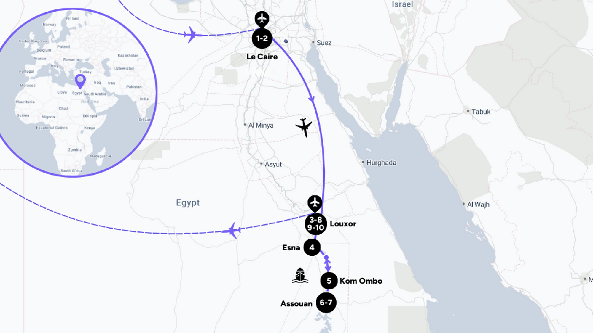 L'itinéraire de votre voyage