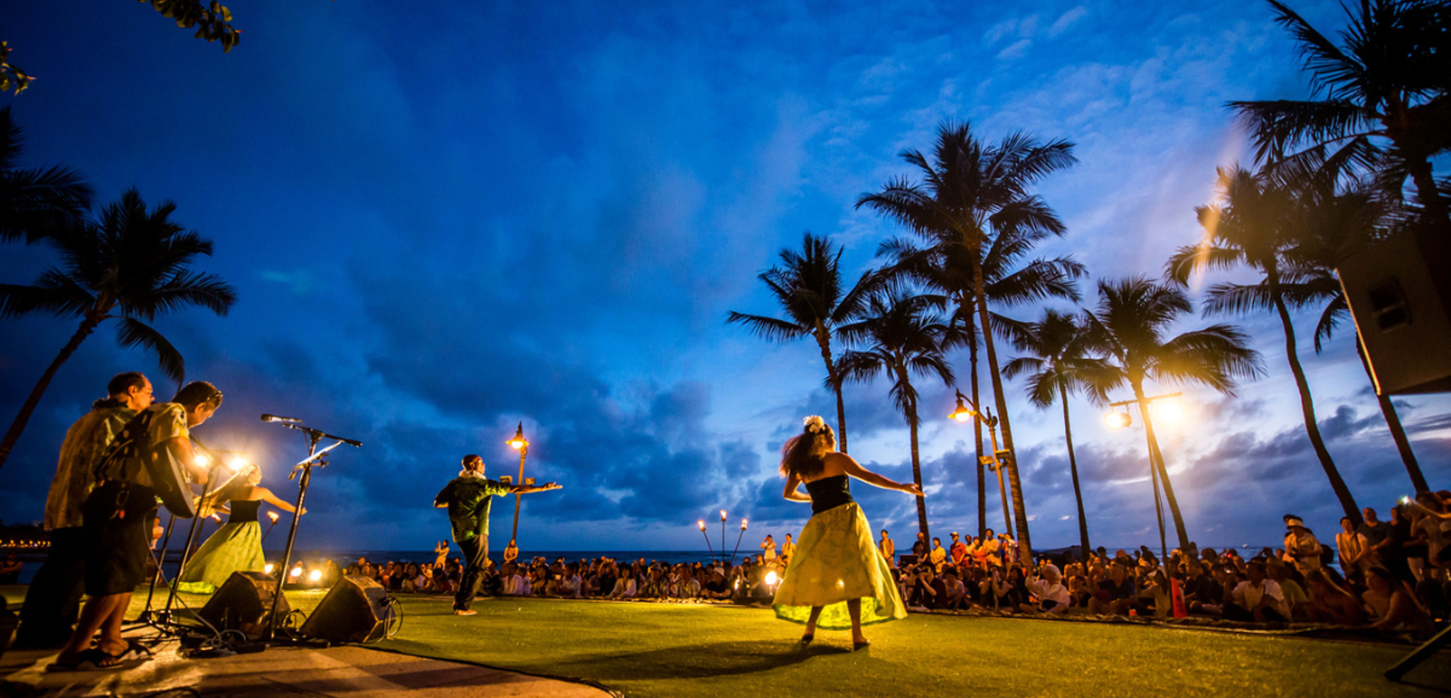 Démonstration de Hula en pleine rue