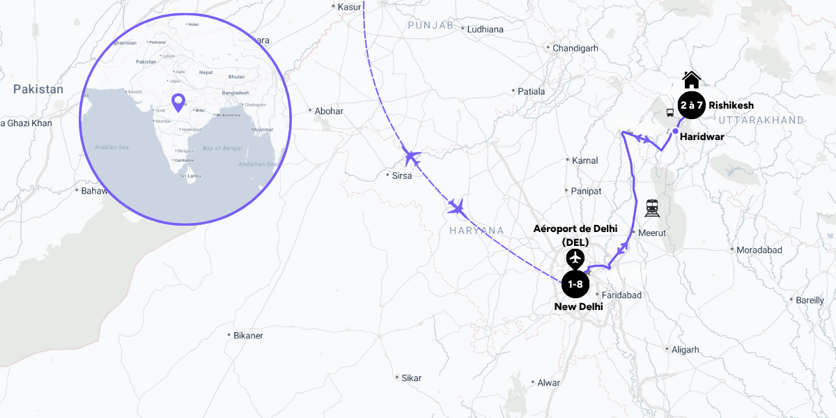 L'itinéraire de votre séjour bien-être en Inde