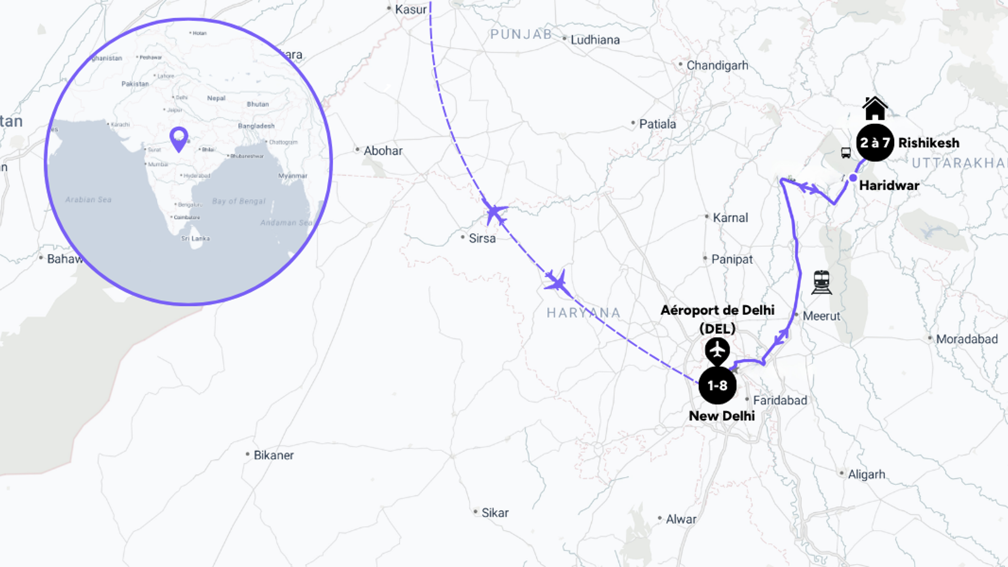 L'itinéraire de votre séjour bien-être en Inde