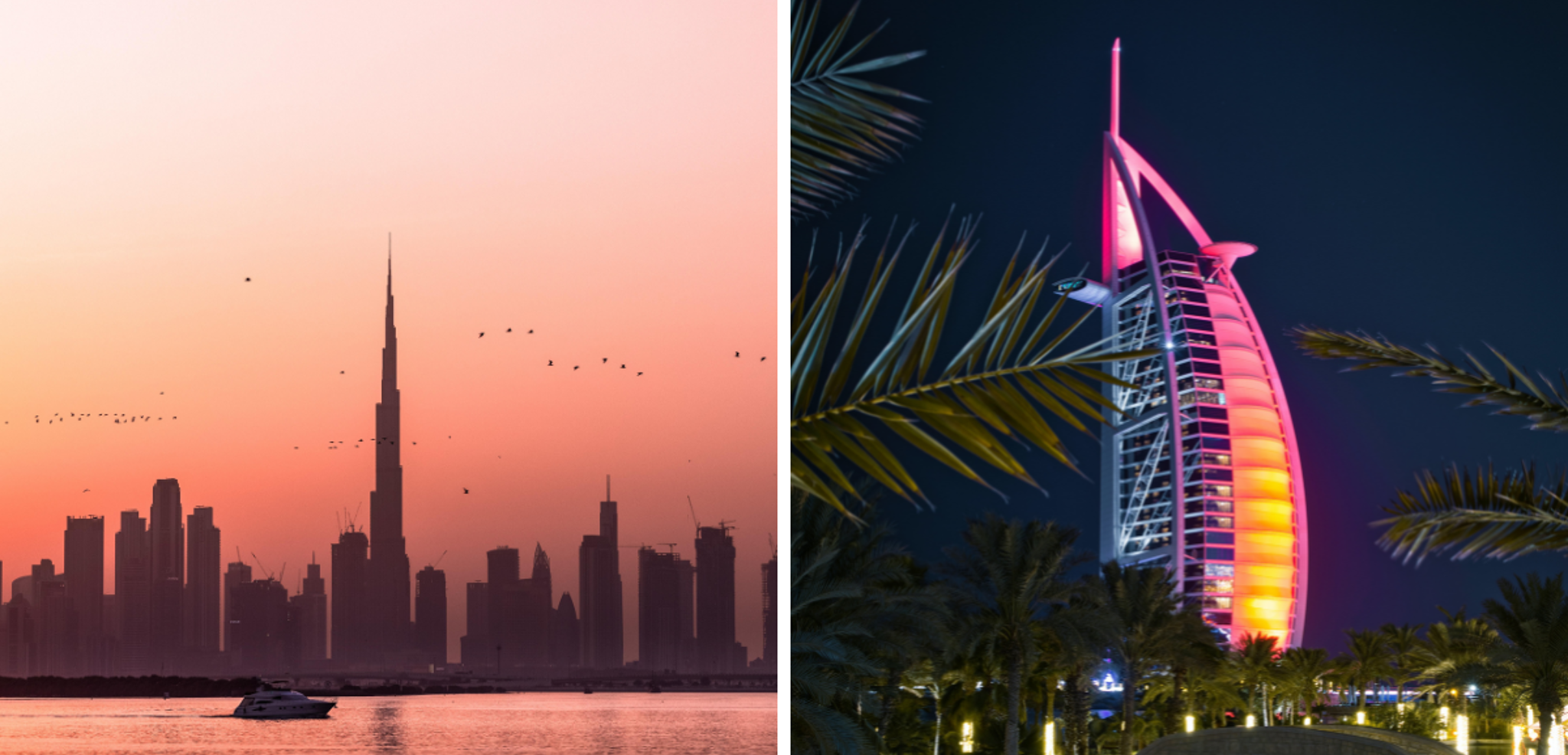 La magie de Dubaï à la nuit tombée