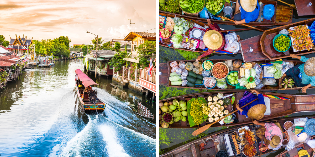 Ses célèbres khlongs et marchés flottants 